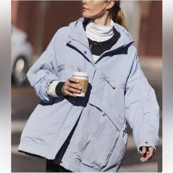 Free People Movement Billie Boxy Insulated Jacket Medium Large Purple NWT - Picture 3 of 15